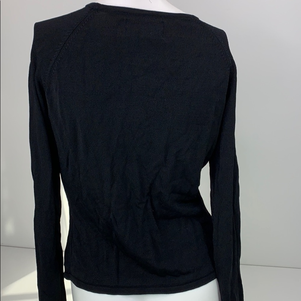 Cache Beaded Embellished Button Front Knit Top M - image 5